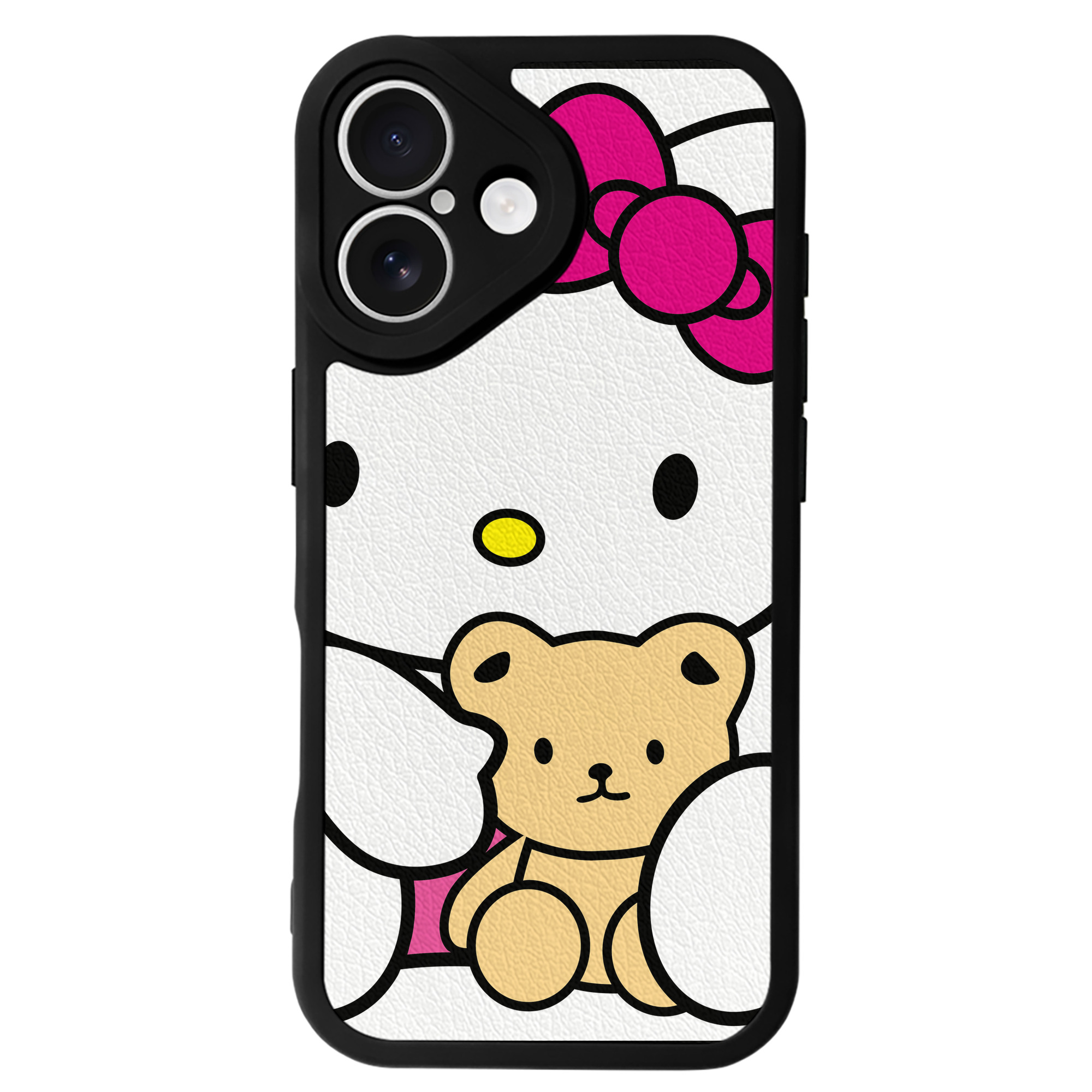 （画像用） Hello Kitty ハローキティ 【iPhone 16シリーズ対応】シリコンスマホケース（レザー調） 材質：シリコン